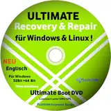 Ultimate Boot Datenrettung & Repair CD/DVD| für Windows 11 10 8 7 Vista XP, PC REPARATUR