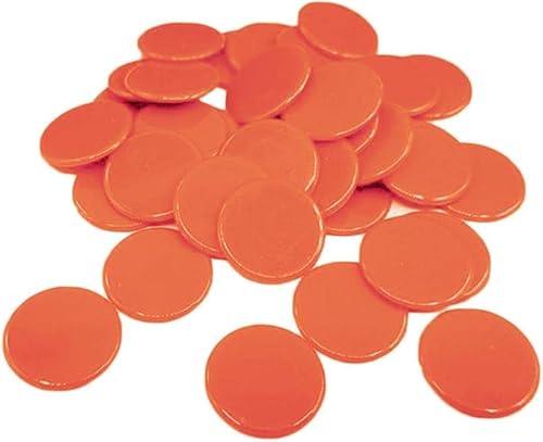 100 Stück undurchsichtige Lernzähler, Mini-Pokerchips, Spielsteine für Mathematikzählung, Bildung oder Spiele (orange)