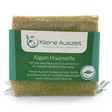 Kleine Auszeit Manufaktur Algenhaarseife – bei schnell nachfettendem Haar, vegan, ohne Palmöl, ohne Plastik, handgemacht, 90 g