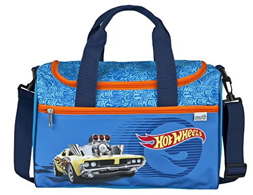 Undercover Sporttasche Hot Wheels für Jungen 10L | Kleine Reisetasche und Kindertasche mit abnehmbaren und verstellbaren Schultergurt | Motiv Autos Cars optional personalisiert mit Namen