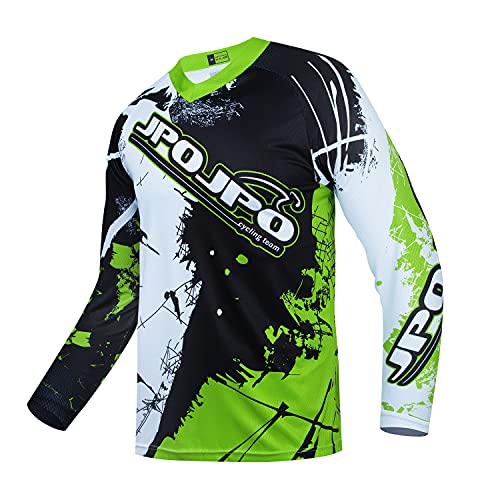 Kinder Radtrikot Downhill Shirts 4-14 Jahre für Mädchen Jungen Kleidung Langarm Powersports Bike Kind Fahrrad BMX Tops, 9011 g, 8 Jahre