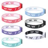 Gjinxi 7 Teiliges WWJD Armband Für Christen Inspirierende Christliche Jesus Armbänder Verstellbare Armbänder Für Frauen Und Männer Was Würde Jesus Tun Armband Für Christliche Religiöse Armbänder