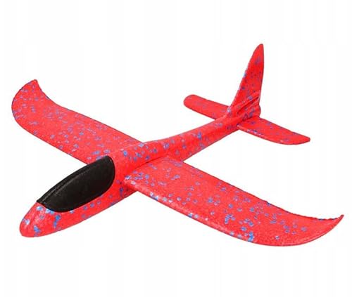 BirnePower Segelflugzeug Flugzeug Spielzeug Styroporflieger 49 x 47cm Schaum Styropor Wurfgleiter für Kinder Manuelles Wurfspiel zufällige Farben (schwarzes Cockpit)