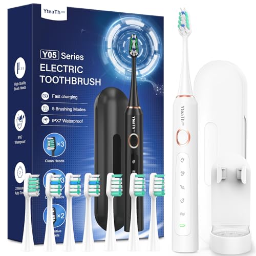 Elektrische Zahnbürste Schallzahnbürste für Erwachsene und Kinder - Electric Toothbrush mit 8 Bürstenköpfen und 5 Modi. 90 Tagen Akkulaufzeit, 2 Minuten Smart Timer, Reiseetui