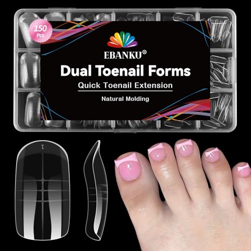 EBANKU 150PCS Polygel Tips Nagelformen, Wiederverwendbar Dual Tips Nägel für Nagelverlängerung Langer Acryl Sarg Nagel Erweiterung Tips Nagelspitzen Form, 15 Größen