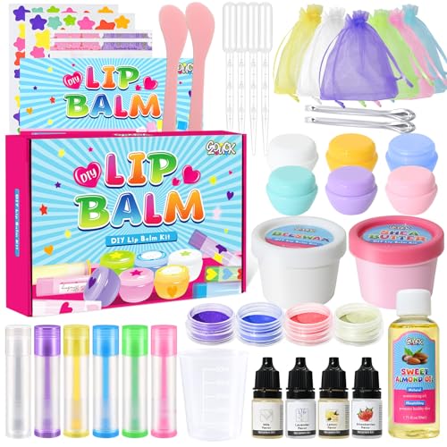 Lipgloss Selber Machen, JUYRLE Lippenbalsam Making Kit, Feuchtigkeitsspendend Mädchen Lip Gloss Lippenstift DIY Herstellungsset Set, Einfaches & Lustiges Kosmetik Make Up Geschenk für Frauen/Kinder