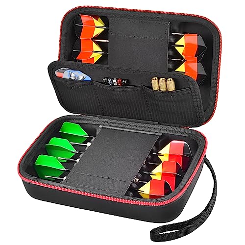 Dart Tasche Halter Aufbewahrungsorganizer für Stahlspitze und Weiche Spitze Darts, 12 pcs Dart Tragetasche Passt für Dart Tipps, Schäfte, Flüge und Zubehör (Nur Box)