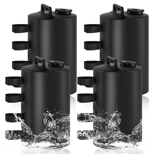 4er Set Wassergewichtstaschen, 80kg(20L*4),4er Set Sandgewichtssäcke, Kann Wasser/Sand befüllbar, Wiederverwendbar, Universal Beingewichte für Pavillons/Gartenzelte/Festzelte, Schwarz, 24 * 45cm