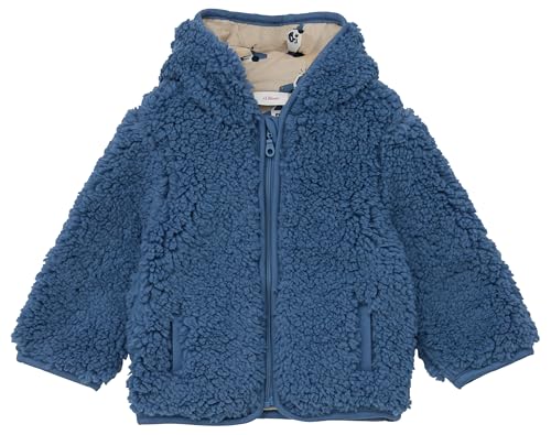 s.Oliver Baby 2149780 Teddyplüsch-Jacke mit Öhrchen, 5445 Blau, 80