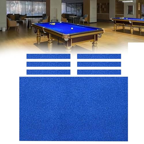 UYSELA Billardtuch, Billard Stoff Billardtisch Filz Billardtuch für 7ft 8ft und 9ft Pooltische Billardtischfilz Mattenstreifen,Bar,Hotel,Professionelle Billardtischdecke,Blau,8ft/2.43m