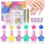 ETYJO Kindernagellack Set auf Wasserbasis - Peel Off Kinder Ngellack Mädchen Ungiftig Kit 6 * 5 ml Farben Nagellack Kinder, Schnelltrocknend Nagelset Perfekt für Geburtstagsgeschenke DIY Nail Salon