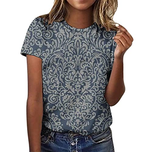 Basic Tshirt Damen Tshirts Damen T Shirt Damen Crop Top Damen Bluse Kurzarm Damen Sommer Damen Shirt Große Größen Damen Top Bauchfrei Oversize Shirt Damen Damen Tshirt Top