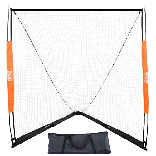 VEVOR Lacrosse-Tor, 6' x 6' Lacrosse-Netz, tragbares Lacrosse-Tor mit Tragetasche, Glasfaserstange, Hinterhof-Lacrosse-Trainingsausrüstung, einfach aufzubauendes College-Tor, perfekt für das Training