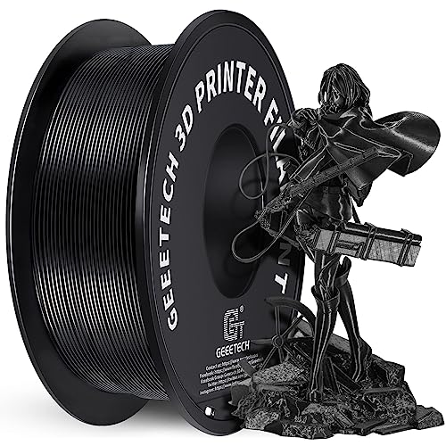 GEEETECH Filament PLA 1.75mm, 3D Drucker PLA Filament 1kg Spool, Schwarz