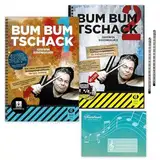 Bum Bum Tschack Band 1 mit Audio-Download + Band 2 mit 2 CDs (ISBN 9783868490008 + 9783868492026) - Schlagzeugschule von Gerwin Eisenhauer - Soundman Notenheft + 2 Bleistifte (Starterset)