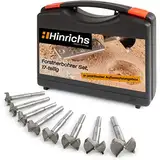 Hinrichs Forstnerbohrer Set 17 teilig im Koffer - Forstnerbohrer-Set 15 bis 40 mm - Holzbohrer - Forstner - Forsterbohrerset Fräslochborer Topfbohrer - Bohrer Holz - Lochfräser Astlochbohrer