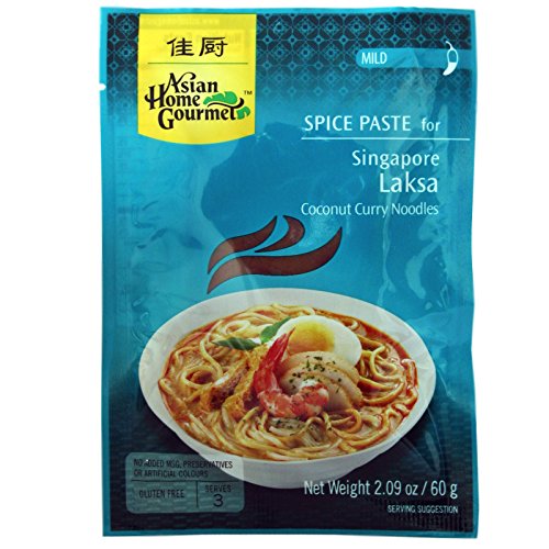 6x60g AHG Würzpaste für Singapur Laksa (Kokos-Curry-Nudelgericht)