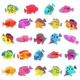 24 Stück Tropische Fische, Dekofische Für Meereslebewesen, Simulierte Meerestiermodelle, Mini-Meeresfische, Kinderspielzeug Aus Weichem Kunststoff, Partyzubehör Zum Thema Strand