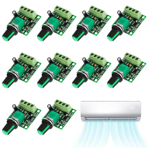 10 Stücke PWM Motor Drehzahlsteller: PWM Niederspannungs-Motordrehzahlregler, PWM Controller DC 1.8V/3V/5V/6V/12V 2A1803BK, DC Motor Drehzahlregler mit Schalter, Einstellbarer Motordrehzahl Controller