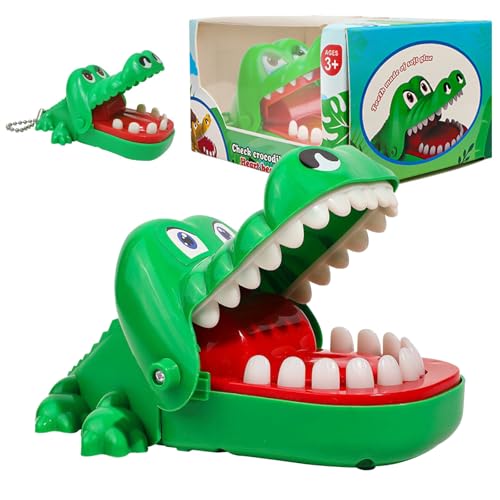Croco Doc Spiel, 2 Stück Krokodil Spiel, Klein Kroko Doc Spiel mit Anhänger, Krokodil Spiel ZäHne für Kinder Action-Geschicklichkeitsspiel, Lustiges Interaktives Spielzeug, Partygeschenke