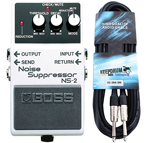 Boss NS-2 Noise Suppressor + keepdrum Gitarren-Kabel 3m