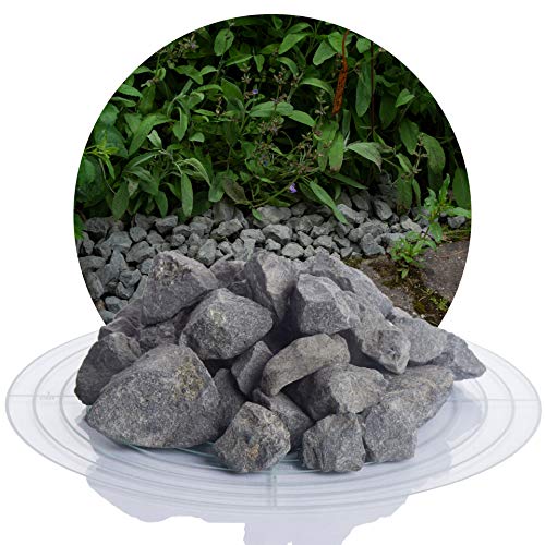 Schicker Mineral – Basaltsplitt 25kg aus Deutschland – Ziersplitt anthrazit aus Basalt in verschiedenen Größen von 2-56mm – Basaltbruch Naturstein ideal zur Garten-, Hof- & Weggestaltung