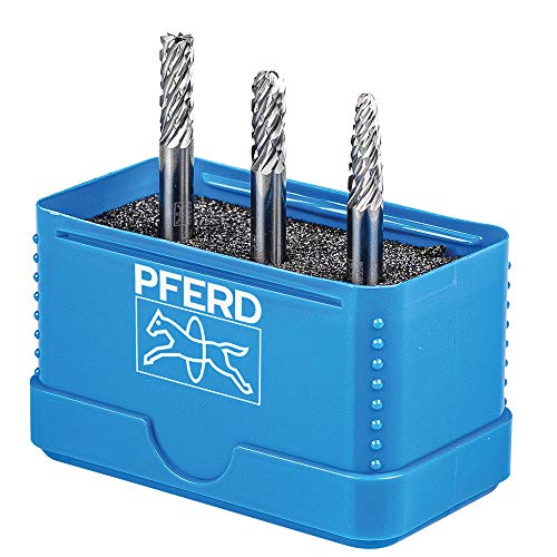 PFERD HM-Frässtift-Set, 3-teilig, Zahnung ALLROUND, Schaft-ø 6 mm, Frässtift-ø 6mm, 21901406 – für den vielseitigen Einsatz auf den wichtigsten Werkstoffen