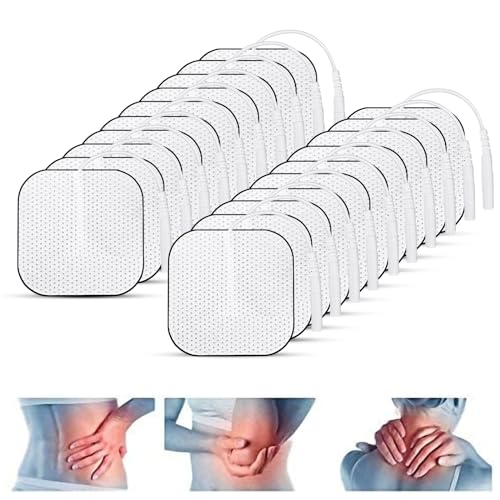 TENS Elektroden Pads, Tens Gerät Schmerztherapie selbstklebende wiederverwendbare Elektroden Pads für TENS Akupunktur Digita Therapie Maschinen Massagegerät (20 PCS, 4cm*4cm)