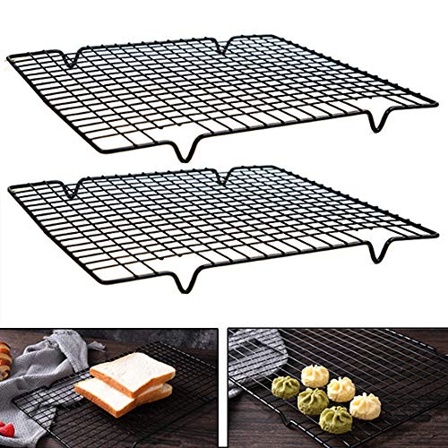 nuluxi Abkühlgitter Edelstahl Grillrost Metall Kuchenauskühler Metall Backen Kuchengitter Kuchen Abkühlgitter Tortenkühler Gleichmäßiges & Schnelles Auskühlen Leichte für das Backen Grillen Auskühlen