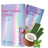 Schonende Zahnaufhellung Whitening Strips - Bleaching Zähne frei von Peroxid für strahlendes Lächeln - schonend Zähn aufhellung - teeth whitening strips zahnbleaching Cocos,Salz Zahnschonend