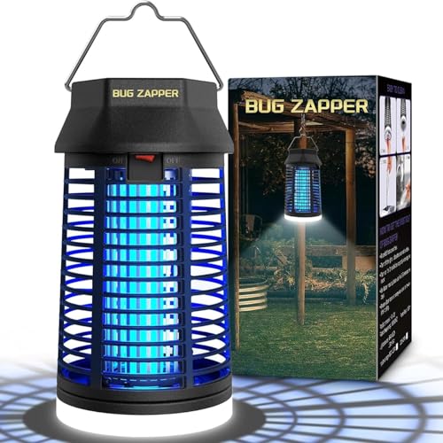 Lukasa Insektenvernichter Elektrisch, 4200V Mückenlampe Mit LED-Licht, Wasserdicht Fliegenfalle Elektrisch Mosquito Killer, Anti Mücken Lampe für Innen Outdoor Schlafzimmer Haus Patio Hinterhof