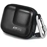 FiTSTILL Schwarze PU-Mini-Tragetasche für Go Pro Hero 13/12/11/10/9/8/7/(2018)/6/5 Black, Hartschalentasche für DJI Osmo Action 1, AKASO, Campark, YI Action-Kamera und mehr