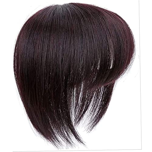 Haarverlängerungen, menschliches Haar für Frauen mit dünnem Haar -Top -Clip im Haarstück mit Pony 12x12cm Seidenreine Top, 20 cm dunkelbraun [Liummrcy]