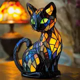 Dog Series Art Night Light, Retro Cat and Dog Stained Resin Table Lamp, Cute Pet Dogs Themed LED Table Lamps, Art Colorful Animal Figurines, Vintage Animal Home Decor, Fun Gift for Dog Lovers