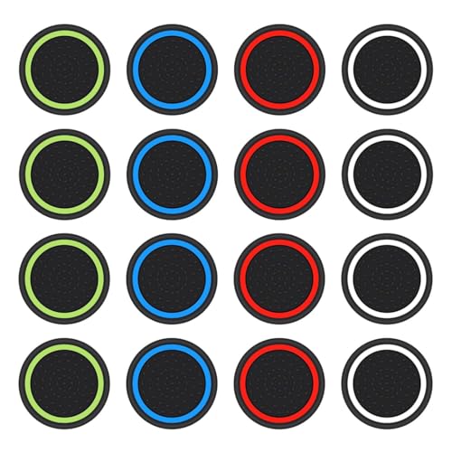 JEYORZY Silikonkappen für PS5, PS4, Xbox 360, PS3-Controller mit Grip, Schutzabdeckung und Gummi-Joystick-Analog-Kappen (16 Stück)