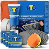 ATG® Scheinwerfer Aufbereitung Set - Universal Auto Scheinwerfer Polierset für matte & blinde Scheinwerfer aus Kunststoff - Schnelle & einfache Scheinwerfer Aufbereitung - Scheinwerfer Reparatur Set