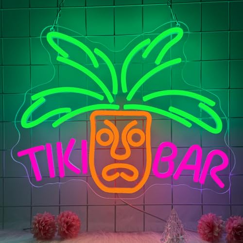 Tiki Bar Neon Schild für Wanddekoration, LED Bar Zeichen Tiki Maske Neon USB Angetriebenes Licht Zeichen für Home Bar Bier Party Club Mann Höhle