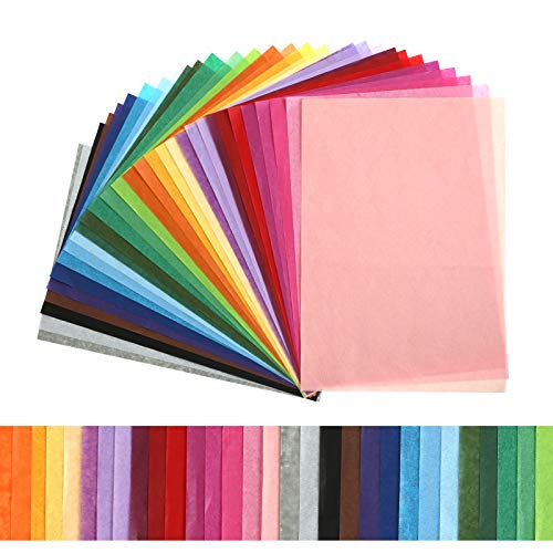 Kesote 300x Seidenpapier 30 Farbe Bunt Papier A4 Bastelpapier Transparent Geschenkpapier zum Basteln Transparentpapier Geschenk Deko (29 x 20 cm)