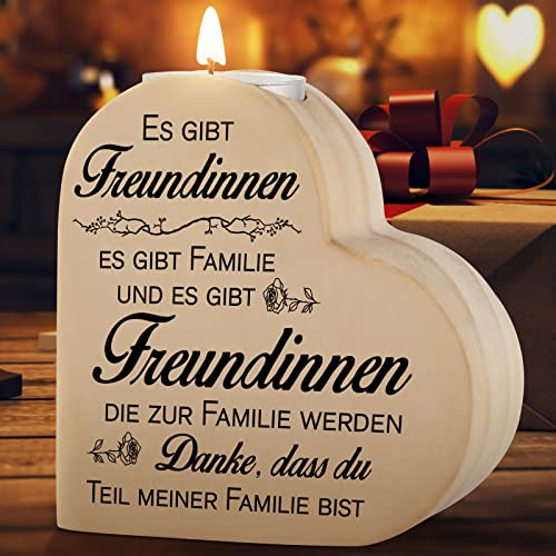 PRSTENLY Geschenke für Freundin, Kerzenständer Mit Spruch Geschenk Ideen Freundin Geburtstag Hochzeitstag Weihnachten, Geburtstagsgeschenk für Beste Freundin Freundschaft, Freundinnen Geschenkideen