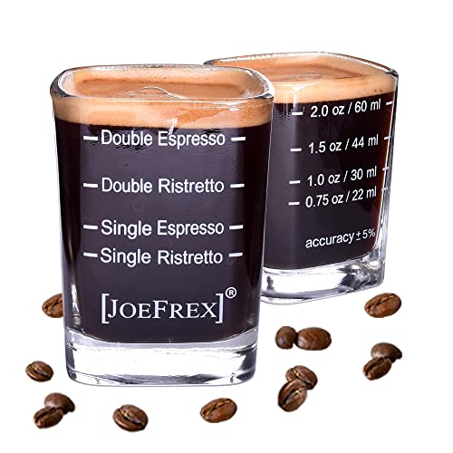 [JOEFREX] Espresso Shot Glas 60ml - Espresso messbecher mit präziser Skaleneinteilung- Espressoglas für Barista & Home - Espressozubehör