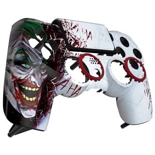 eXtremeRate Ghost Front Hülle&Touchpad&Akzentringe kompatibel mit ps4 Slim Pro Controller, DIY-Ersatz Vorderseite Case Shell für ps4 JDM-040/050/055–Controller Nicht enthalten-HAHA