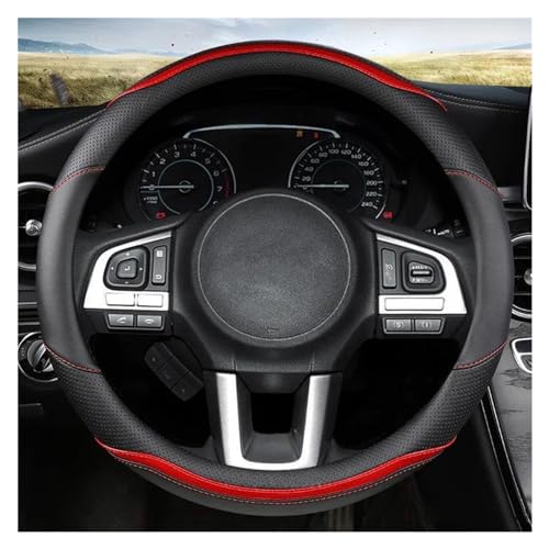 XIAXIAJIA Steering Wheel Cover Car Steering Wheel Cover Non-Slip Carbon Fibre Leather 38 cm for Subaru for Forester for Legacy XV for BRZ WRX Car Parts (Coffee)