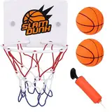 Mini Basketballkorb, Basketballkorb Kinder, Kinder Basketballkorb, Mit 2 Mini Basketball, Mit Saugnapf für Tür Hängen Zimmer und Luftpumpe Schlafzimmer, Büro, Indoor