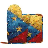 Ofenhandschuhe und Topflappen, Motiv Flagge von Venezuela, Silikon, Kochen, Backen, Grillen, Küchendekoration, Kochset
