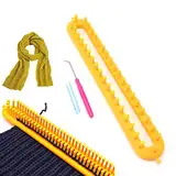 kiptyg Knitting Loom, Loom Knitting Patterns, Knitting Loom Set, mit Strick- und Häkelnadeln, stark und langlebig, Einfach zu benutzen, geeignet zum Stricken von Schals und Mützen (Gelb, 36cm, 1 Set)