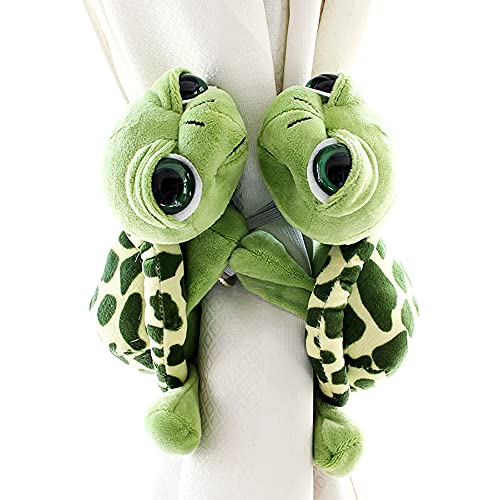NC Vorhang-Raffhalter, Niedliche Schildkröte, Vorhang-Clips, Seil, Vorhanghalter, Schnallen, Plüschtier, Vorhangschnalle, Haken für Kinderzimmer, Wohnzimmer, Heimbüro, Mehrfarbig, M, 2 Stück