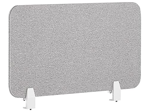 Beliani Schreibtisch Trennwand Akustik Polster hellgrau 72 x 40 cm Schallschutz Wally