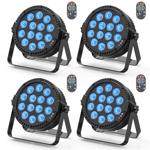 4PCS RGBW LED Par Licht, HOLDLAMP 84W Par Scheinwerfer mit Sound Aktivierung, DMX 4/8CH Bühnenlicht Strahler für Bar DJ Disco Geburtstag Party