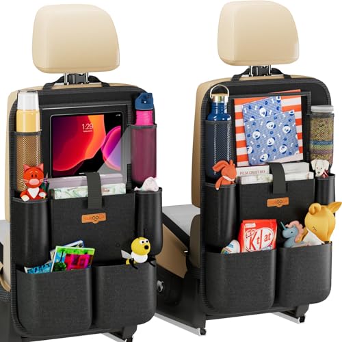 SURDOCA Autositz-Organizer – 4th Generation verbesserter Auto Rücksitz für bis zu 11-Zoll Tablet, 8 Taschen, Kinderspielzeug-Aufbewahrung, wasserdichter Rücksitzschutz für Kinder