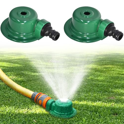 DAJASD 2 Stück Rasensprenger aus Metall, 3/4 Zoll Garten Sprinkler, 360 Grad Automatische Gartensprenger, Rasensprenger Flächenregner, Garten Sprühregner für Rasen, Terrasse, Gartenbewässerung